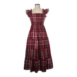 Size Medium Hill House Home Ellie Nap Dress, Red Plaid, VGUC